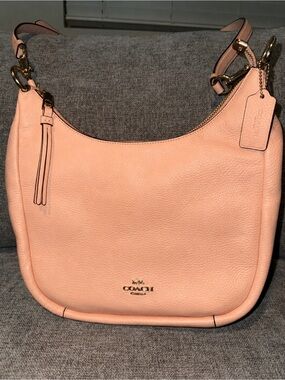 NEW Coach Blush Pink Pebbled Leather Hobo Bag Shoulder Purse Gold Hardware